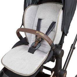 Babysanity® М'який універсальний вкладиш для новонароджених, матрац The Lux сірий, махровий чохол, 100% бавовна, бічний захист, вироблено в Італії