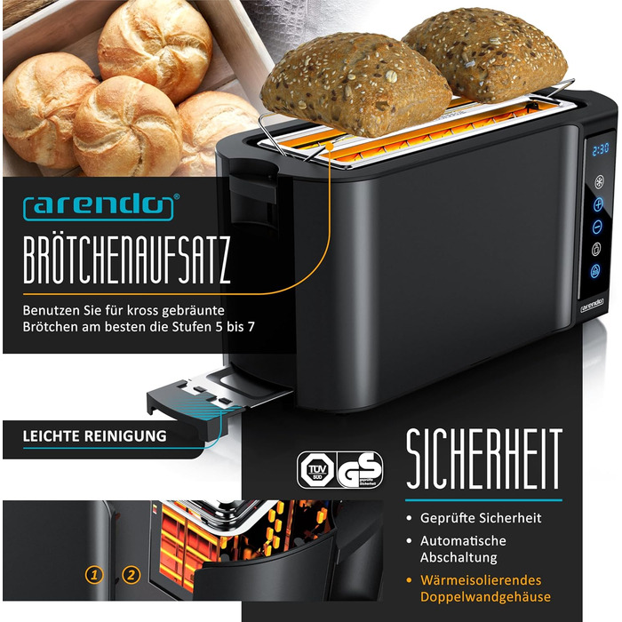 Електричний чайник Arendo з регулюванням температури, 1.5 л, нержавіюча сталь, подвійні стінки, BPA Free, функція підтримки тепла, Cool Touch, чорний матовий (Set 2)