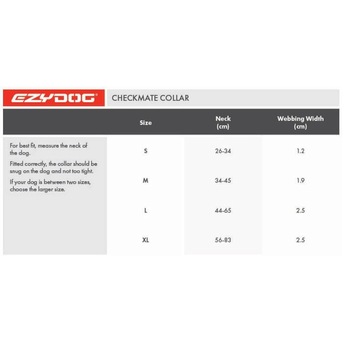 Нашийник для собак EzyDog Checkmate – нашийник-стоп для дресирування. Регульований нашийник для великих, середніх та маленьких собак (S, Чорний)