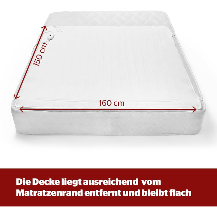 Електрична ковдра Silentnight Comfort Control з 3 рівнями нагріву | 150x160 см | Машинне прання