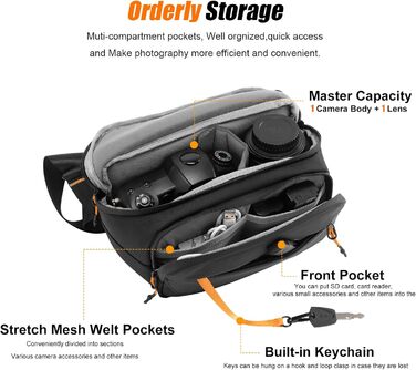 Чорна сумка для камери Cwatcun з кріпленням для штатива, водостійка, для фотографів (S)