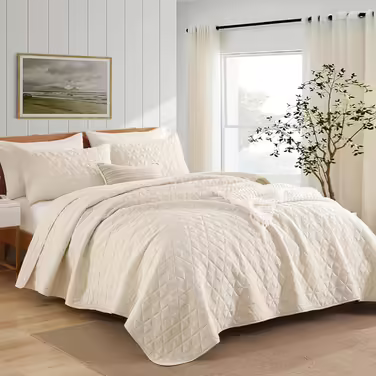 DJY California King Bedding Set with Pillowcases, Oversized, Light Brown, Cream, Lightweight, Soft, Daybed Cover, Quilt, Bedspread, Bedspread, Bedspread, Bedspread, Duvet Cover, Duvet Cover, All Season, (Queen (90
