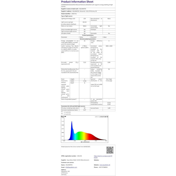 Дзеркало для ванної кімнати AQUABATOS з підсвічуванням 100x70 см LED, антизапар, сенсорне керування, 3 кольори світла, регулювання яскравості
