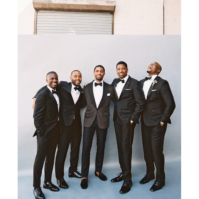 Чорна краватка-метелик HISDERN з кишеньковим хустинкою для чоловіків, однотонна, регульована, для вечірки, весілля, смокінгу