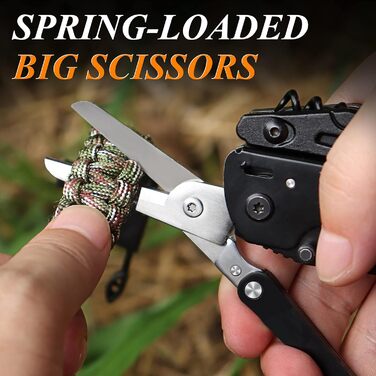 RoverTac Multitool Pocket Knife Tool Gifts: 18-in-1 Multifunction Tool Camping Accessories, Multitools Folding Knife Pliers Scissors Saw Corkscrew Bottle Opener, 9-Pack with Nylon Sheath
