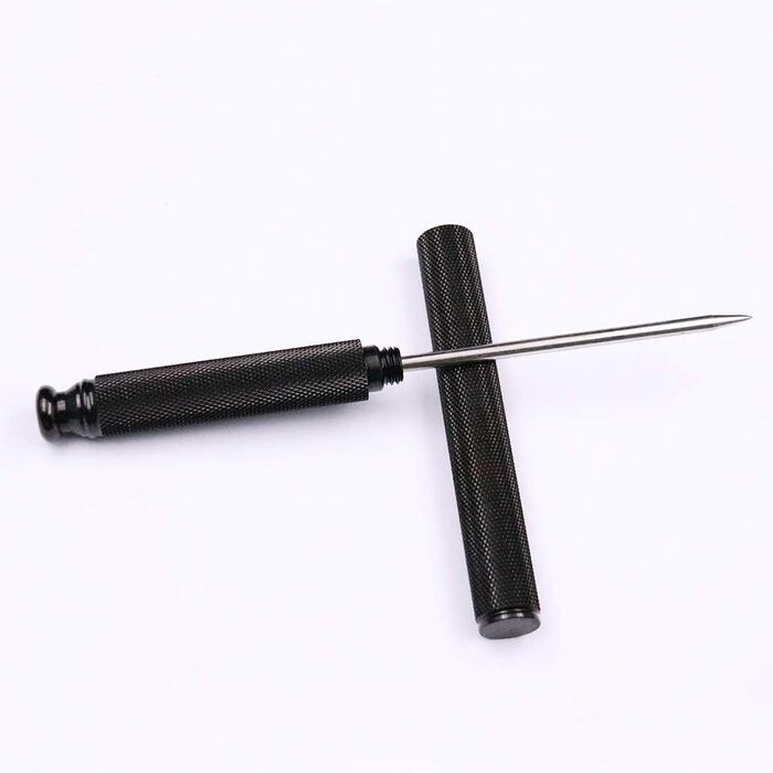 Aluminum Alloy Ice Pick Handle with Stainless Steel Blade and Safety Cover, Ice Tool, Kitchen Tool for Restaurant, Bar, Home (black)