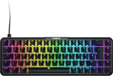 Механічна ігрова клавіатура Fnatic STREAK65 з RGB-підсвічуванням та швидкими срібними перемикачами (65% layout, DE/QWERTZ)