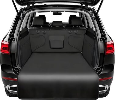 Захисна килимок для собак у багажник, універсальний, нековзний, водонепроникний, для заднього сидіння, зносостійкий, можна прати, для подорожей в авто, вантажівці, SUV (чорний)