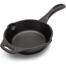 Petromax Frying Pan with Handle - Frying pan made of cast iron suitable for all types of grills and stovetops, gas flames, ovens, or outdoor cooking - Searing, simmering, and roasting with a non-stick effect - Diameter (15 cm)