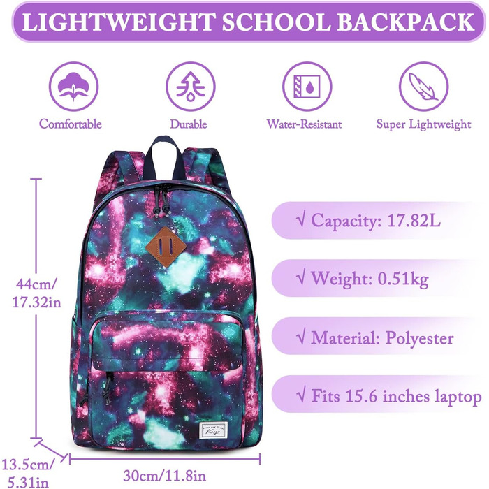 Шкільний рюкзак для підлітків: легкий, 15.6