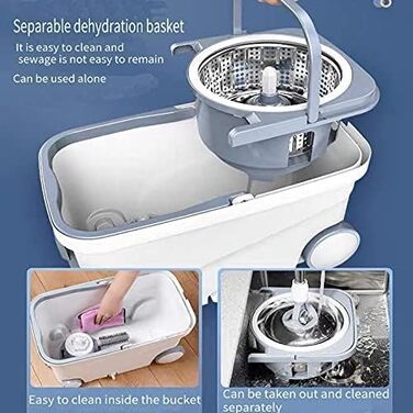 Система для миття підлоги Spin Mop Bucket Deluxe з відром та мікрофіброю (157.5 см)