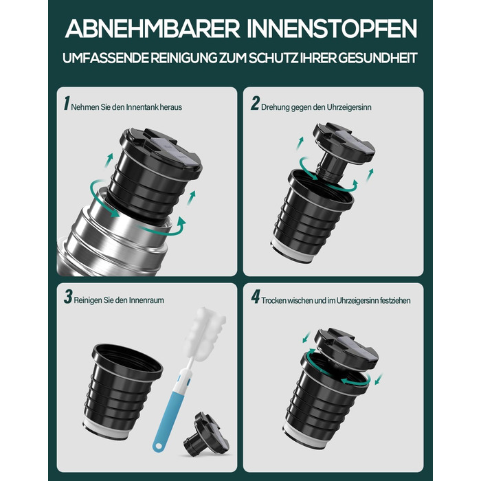Термотермос, термофляга з нержавіючої сталі, 750 мл, 500 мл, 350 мл, подвійні стінки, без BPA, для газованої води, ізольована пляшка для спорту та відпочинку на природі, чорний колір