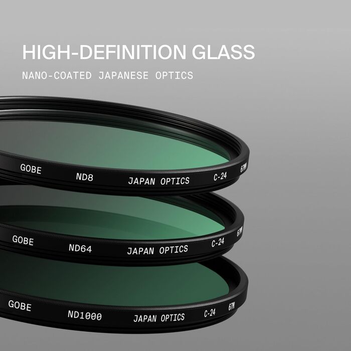 Фільтр ND Gobe 49mm (ND8, ND64, ND1000) - Комплект