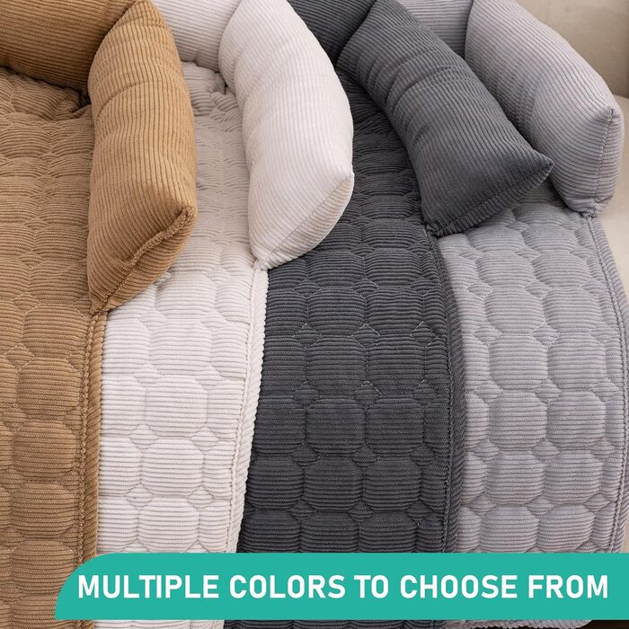 OKYUK Лежанка для собак, м'яка та зручна, лежанка-кошик, диван для собак, чохол для дивана, ручне прання, неслизька, підходить для собак з довгою шерстю (темно-сірий, 75x75x13 см) (90x90x10 см, бежевий)