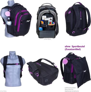 Дитячий рюкзак Elephant Hero Signature з дощовиком для дівчаток (Lila Violett Black)