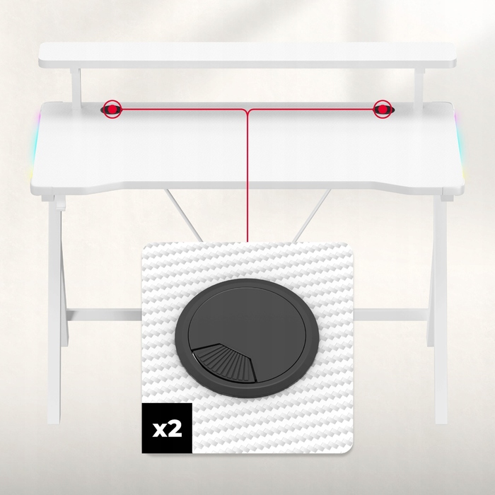 Ігровий стіл Hero 1.9 RGB, Білий