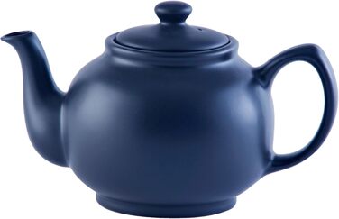 Чайник Price & Kensington на 6 чашок, матовий синій, з високоякісної кераміки, вінтажний стиль, для заварювання чаю, підходить для мікрохвильовки та посудомийки