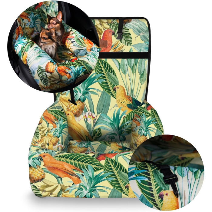 Крісло-ліжко для собак у машину Petsen з іменем, корзина для собак маленьких порід, автоліжко для собак, автокорзина для собак, ліжко для собак (також підходить для птахів)