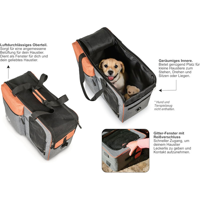 Annitaño Преміум переноска для собак, 55x40x23 см, EUWI - Водонепроникна, до 12 кг, комфортна для подорожей