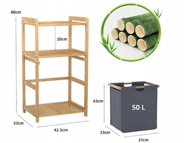 Кошик для білизни Fexplendid, ємність 50 л, 80 x 43 x 33 см