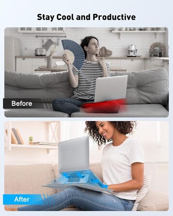 Зручний лапдеск для ноутбука AboveTEK – ергономічний підставка з антиковзким покриттям, захистом від нагріву, вбудованим ковриком для миші, портативна для ліжка, дивана, подорожей (сірий)