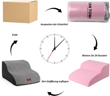 Сходинки для собак Caliyo, 3 сходинки, для маленьких собак та котів, 40 см заввишки, знімний та миючий чохол, протиковзна підставка, для ліжка, дивану та авто (60×40×40 см), сірі