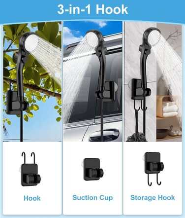 WADEO Portable Camping Shower Battery with Pump, Camping Shower with Rechargeable 6000/8000mAh Battery, Mobile Showers Outdoor Showers with Showerhead and Hose, for Camping, Travel, Garden, and Car Washing