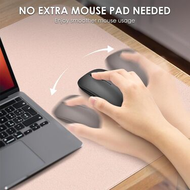 Підкладка для столу Vicwe з екошкіри PU, 80x40 см, рожева - килимок для миші, захист для офісу та дому