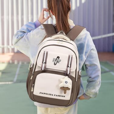 Дитячий рюкзак IvyH для дівчаток - стильний шкільний рюкзак, водонепроникний, великий, для 3-6 класів, фіолетовий (8536# Braun)