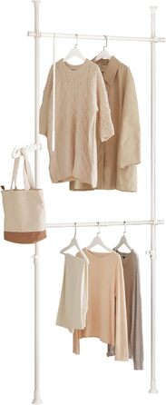 SoBuy® FRG109 Telescopic Wardrobe System with 2 Clothes Rails - Clothes Storage System, Shelving System, Clothes Rack