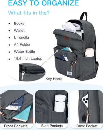 Жіночий рюкзак RAVUO, водонепроникний, для ноутбука 15.6