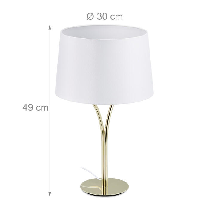 Relaxdays Vintage Table Lamp with Fabric Shade