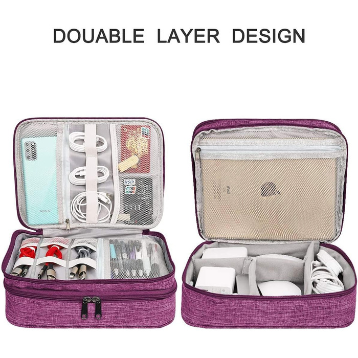 OliviaLiving Electronic Organizer, Jelly Comb Electronic Accessories Cable Organizer Bag Waterproof Travel Cable Storage Bag for Charging Cables Power Bank iPad