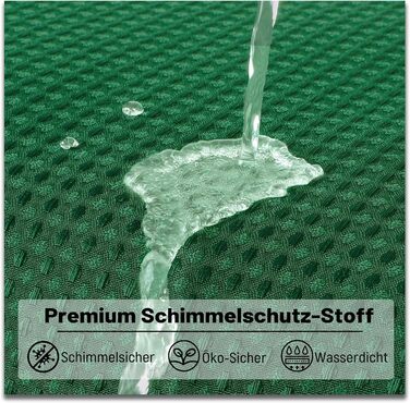 Шторка для душу BTTN, вафельна тканина, 180x200 см, антигрибкова, важка, водонепроникна, з 12 гачками, зелена