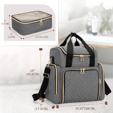 Організатор для косметики Luxja - жіноча косметичка для макіяжу, подорожей (сірий)