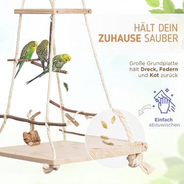 Vogelgaleria® Stunning hanging bird playground with many perches! Great bird toy for budgies, cockatiels & Co.