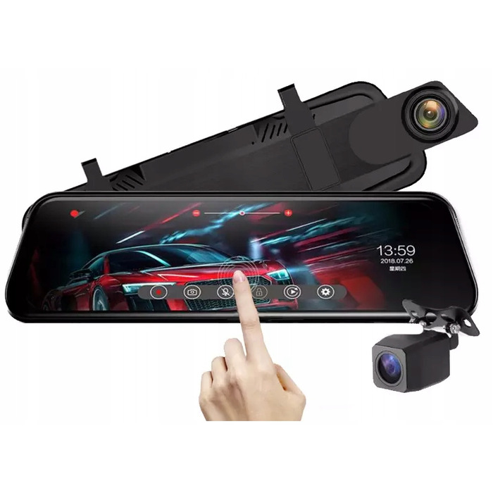 Автомобільний відеореєстратор Fastcam T09CM: 2 камери, Full HD, кут огляду 170°, сенсорний екран