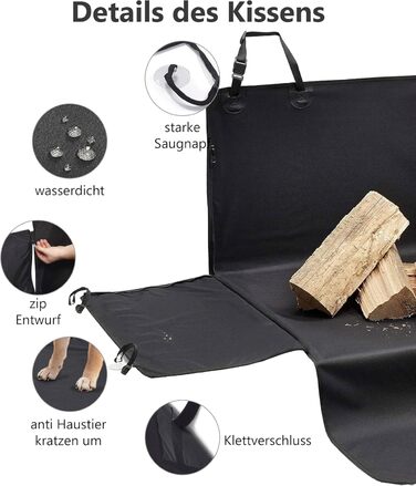 Захист для багажника автомобіля для собак, 200x110 см, універсальний, водовідштовхуючий, з захистом бампера та XXL сумкою на плече