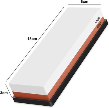 Набір для заточування ножів Emsmil 2-в-1 з зернистістю 400/1000, двосторонній, професійний, з антиковзким силіконовим основанням