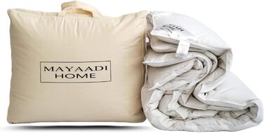 Зимова ковдра Mayaadi Premium 135x200 см, 1600 г – надтепла, 15% пуху 85% пера, 100% бавовна, для алергіків, європейська якість