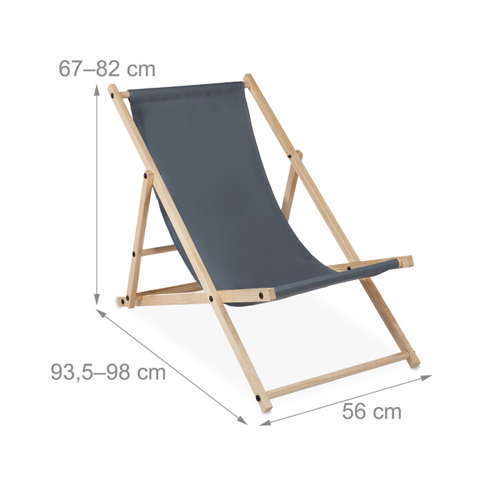 Relaxdays Folding Wooden Lounge Chair