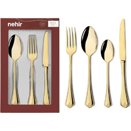 Нержавіюча сталева стололова посуд: набір 24 шт. на 6 осіб - елегантний набір для щоденного використання та особливих випадків, стійкий до корозії