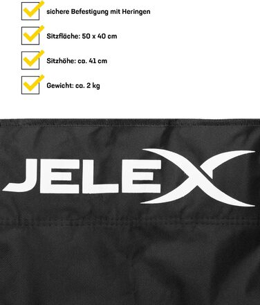 Складний туристичний стілець JELEX Expedition з підлокітниками та тримачем для напоїв, чорний