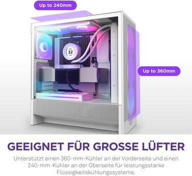 Корпус ПК NZXT H5 Flow White - Mid-Tower з високою вентиляцією та RGB підсвіткою