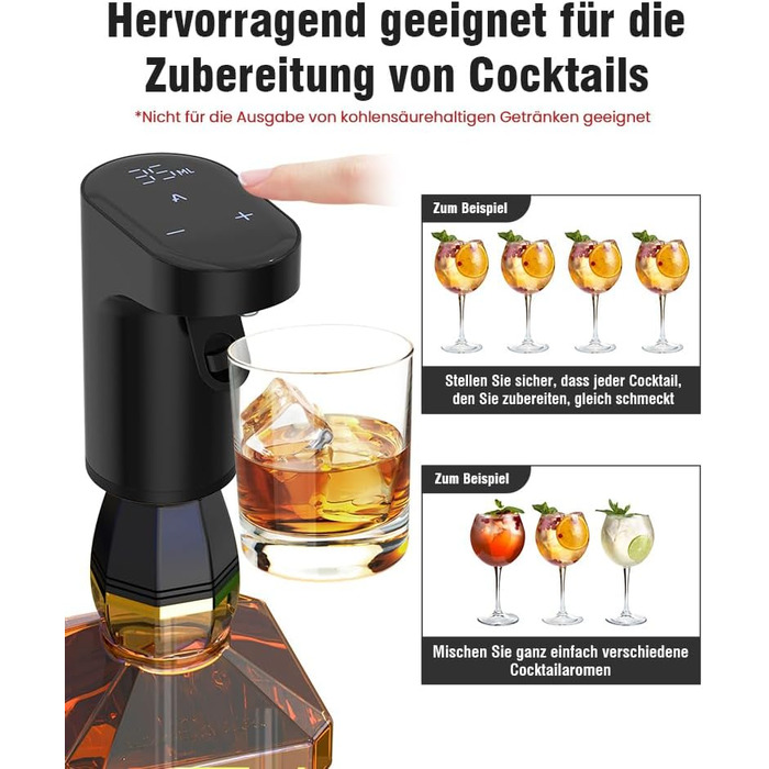 Electric Wine Decanter, Aerator, Dispenser, Pourer, Whisky Liqueur Pump, Funny, Unique, Birthday Gift, Men, Women, Mom, Dad, Boss, Brother, Husband (Black)