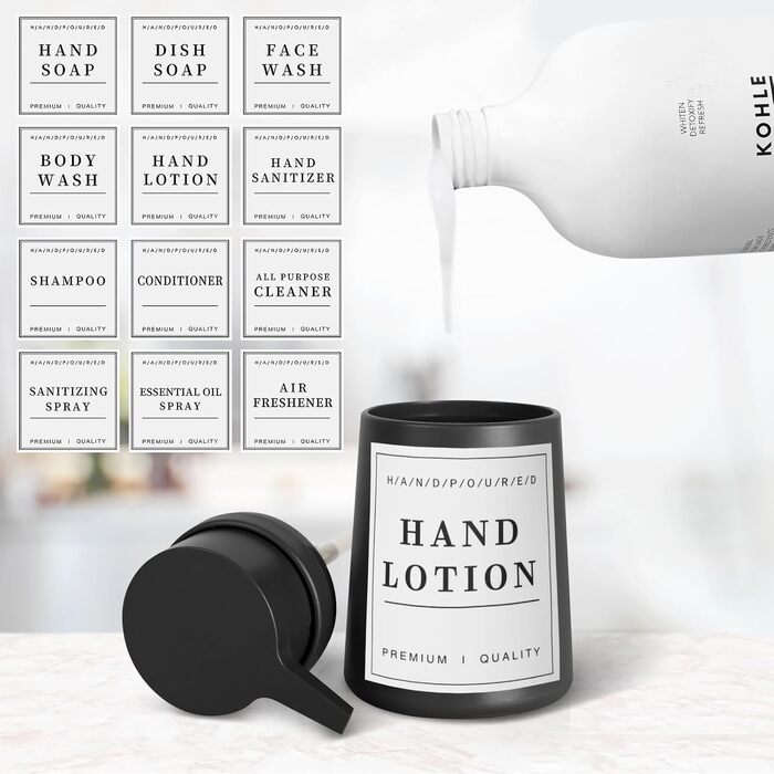 Дозатор для мила з пластику, 2 шт. - дозатори для мила з помпою для ванної, кухні, мийної кімнати, чорний