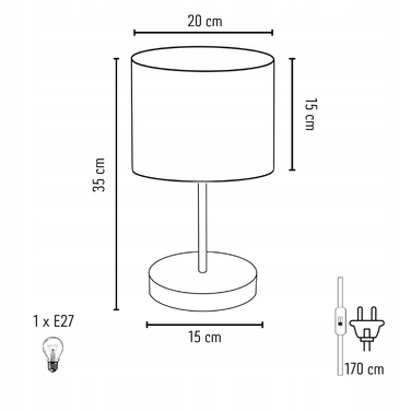 Нічник з розкішним мармуровим абажуром, LED E27 Edison