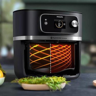 Philips HD9880/90 Airfryer 7000 Series XXL Connected with Food Thermometer, 2 kg Capacity, 8.3 L