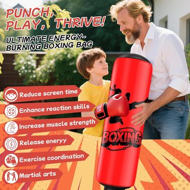 Дитячий боксерський мішок Ninonly Standbox 160см з рукавичками. Міцний PVC, для карате, тхеквондо. Подарунок для дітей 3-12 років
