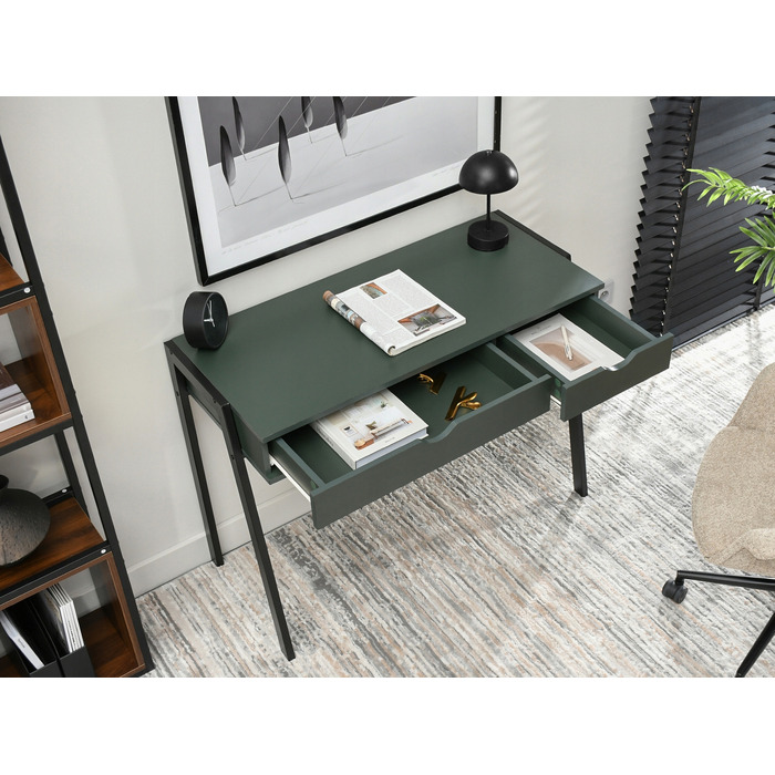 Прямокутний письмовий стіл Mebel-Partner 100 x 45 x 75 см, чорний з зеленим